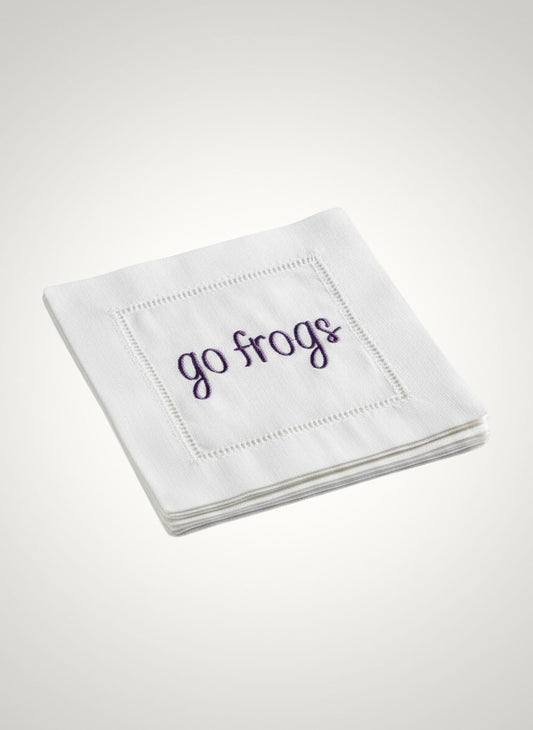 Go Frogs Embroidered Cocktail Napkins