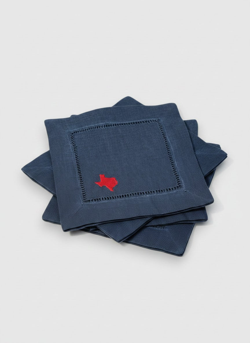Texas Embroidered Cocktail Napkins