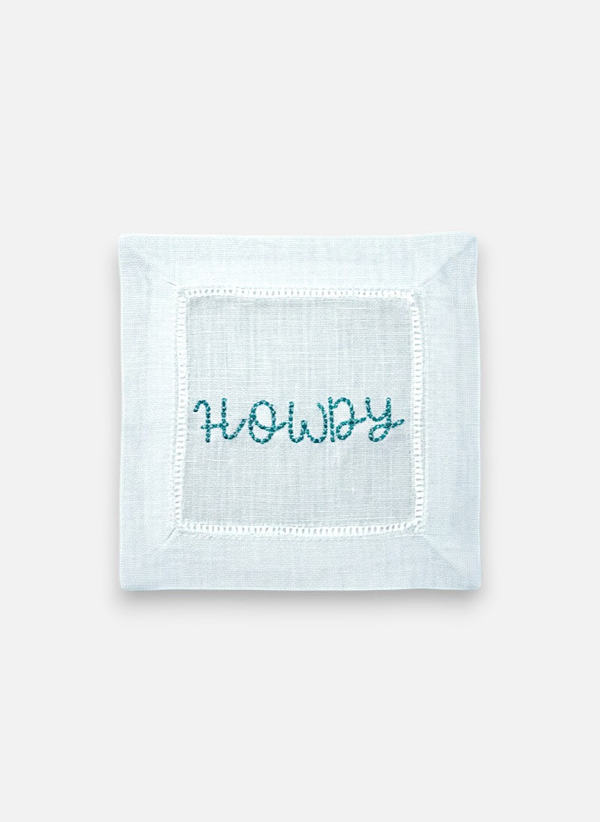 Howdy Embroidered Cocktail Napkins